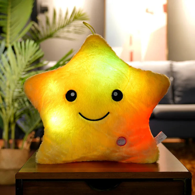 Glowing Colorful Stars pillow