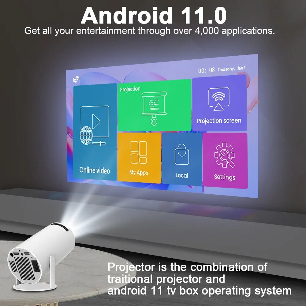 Step into the Future of Entertainment with the Hy300 4K Android Projetor