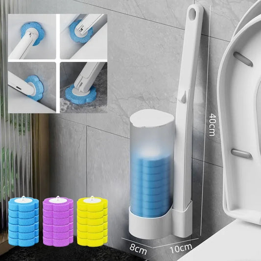 Disposable Toilet Brush Set with Cleaning Liquid – Wall-Mounted Convenience!