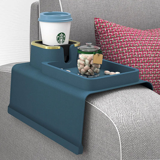 Sofa Armrest Tray with Cup Holder Spill-Proof Sofa Coaster