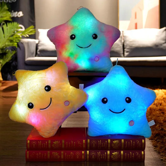 Glowing Colorful Stars pillow